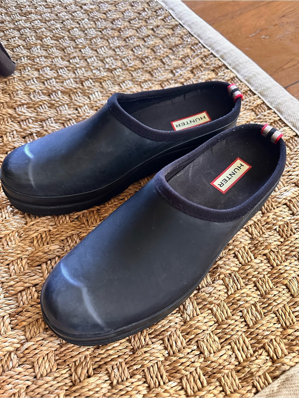 Hunter Play Clog Women’s 9 Black Waterproof Rubber Platform Garden Rain Shoes